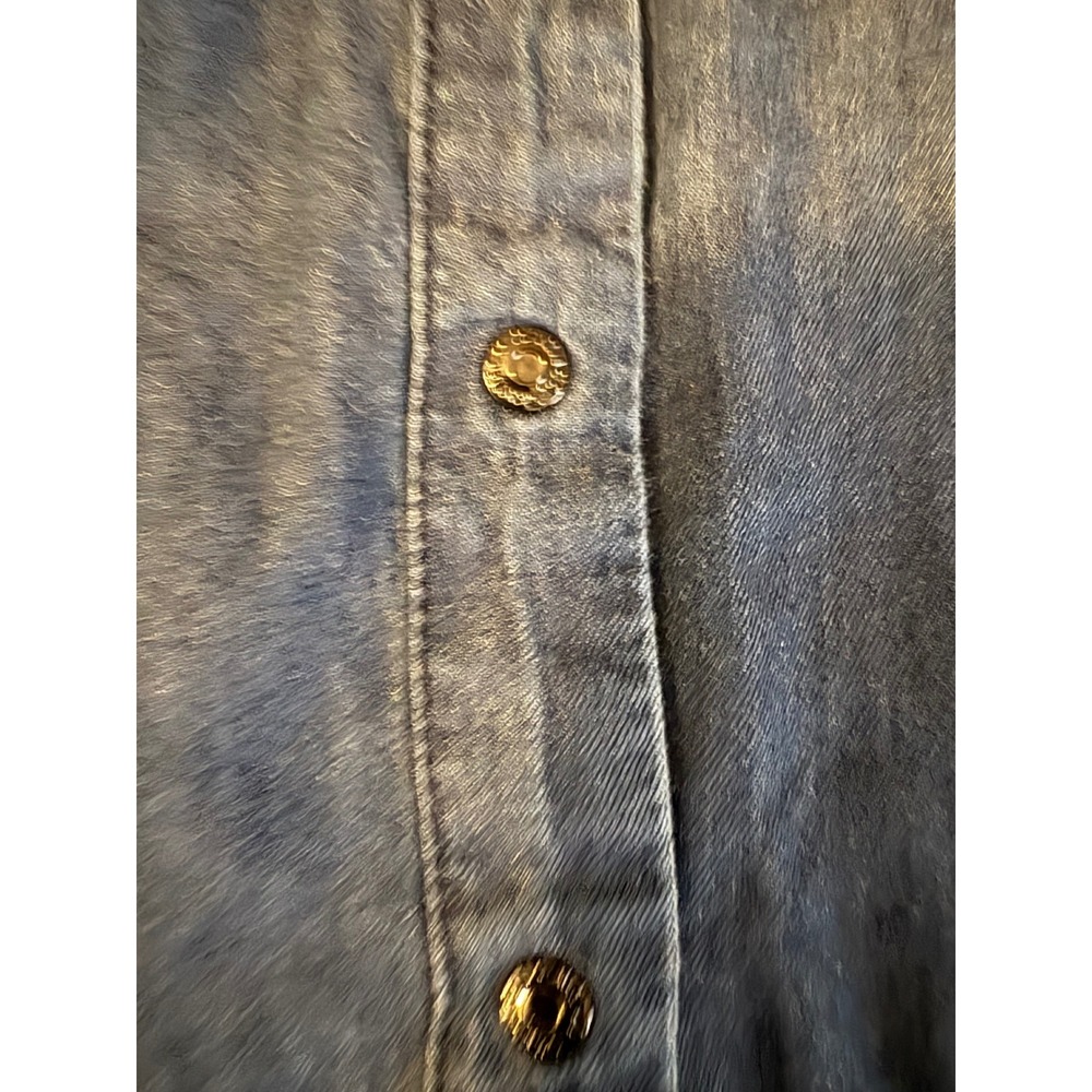 Denim Co Womens Dark Wash Denim Button Down Shirt Long Sleeve Size 12 - Picture 5 of 10
